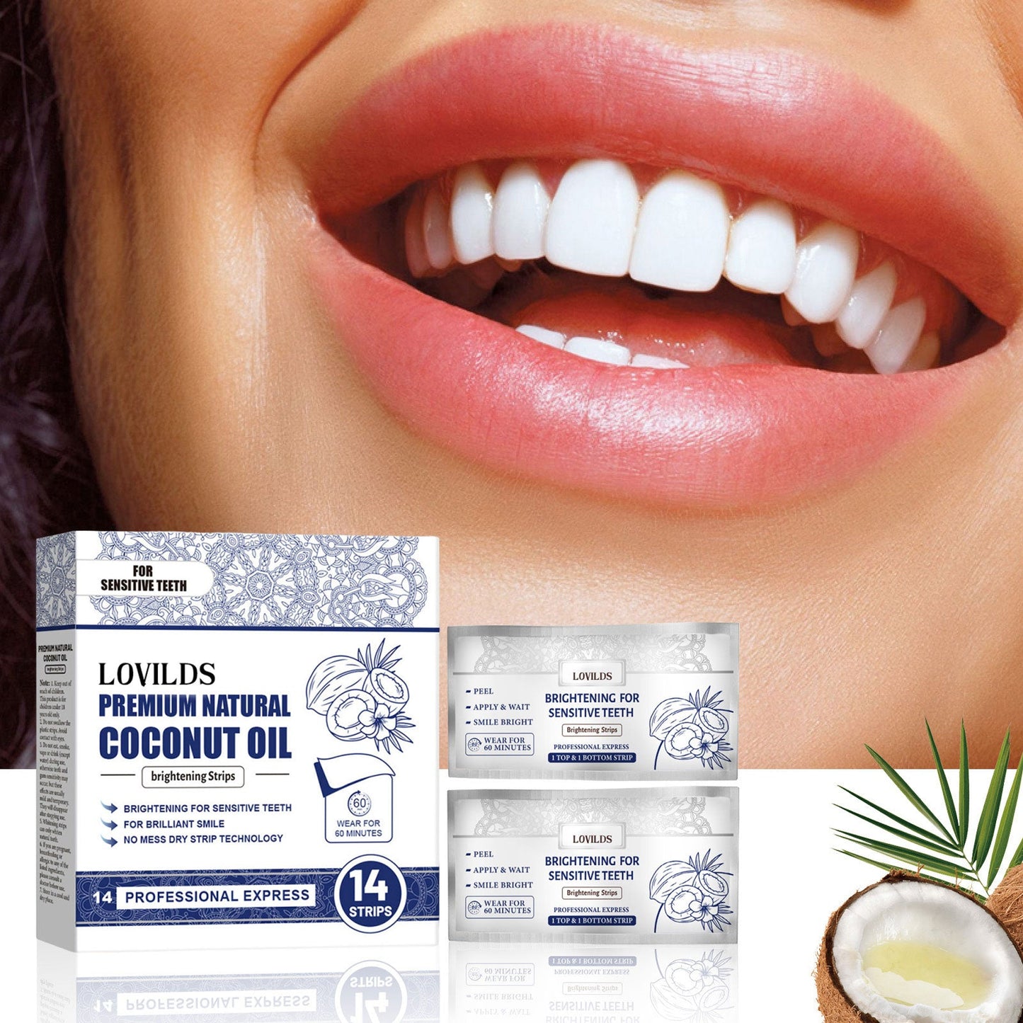 🔥60% OFF LOVILDS™ Remove yellow stains, whiten teeth, achieve quick whiteness. One-time whitening tooth patch for fast tooth whitening.